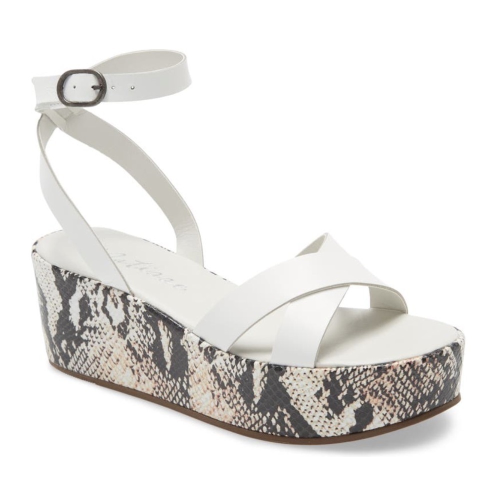 NWT MATISSE Sure Thing Platform Wedged sandals white women size 10